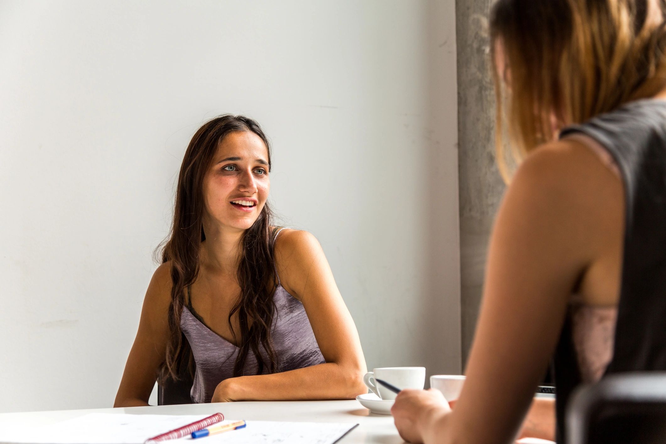 Student meeting with a career advisor